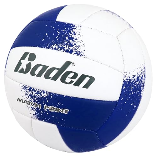 Baden | Match Point | Cushioned Synthetic Leather | Outdoor Recreation Backyard Volleyball + College Camp Ball | All Ages | Official Size 5 | Royal Blue/White - Image 2